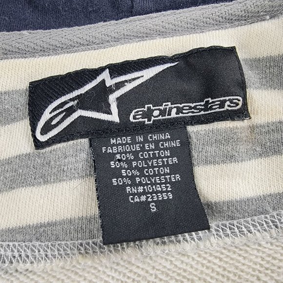 Alpinestars Small White Gray Full Zip Hoodie Sweater Long Sleeve Casual Outdoors - Picture 4 of 11